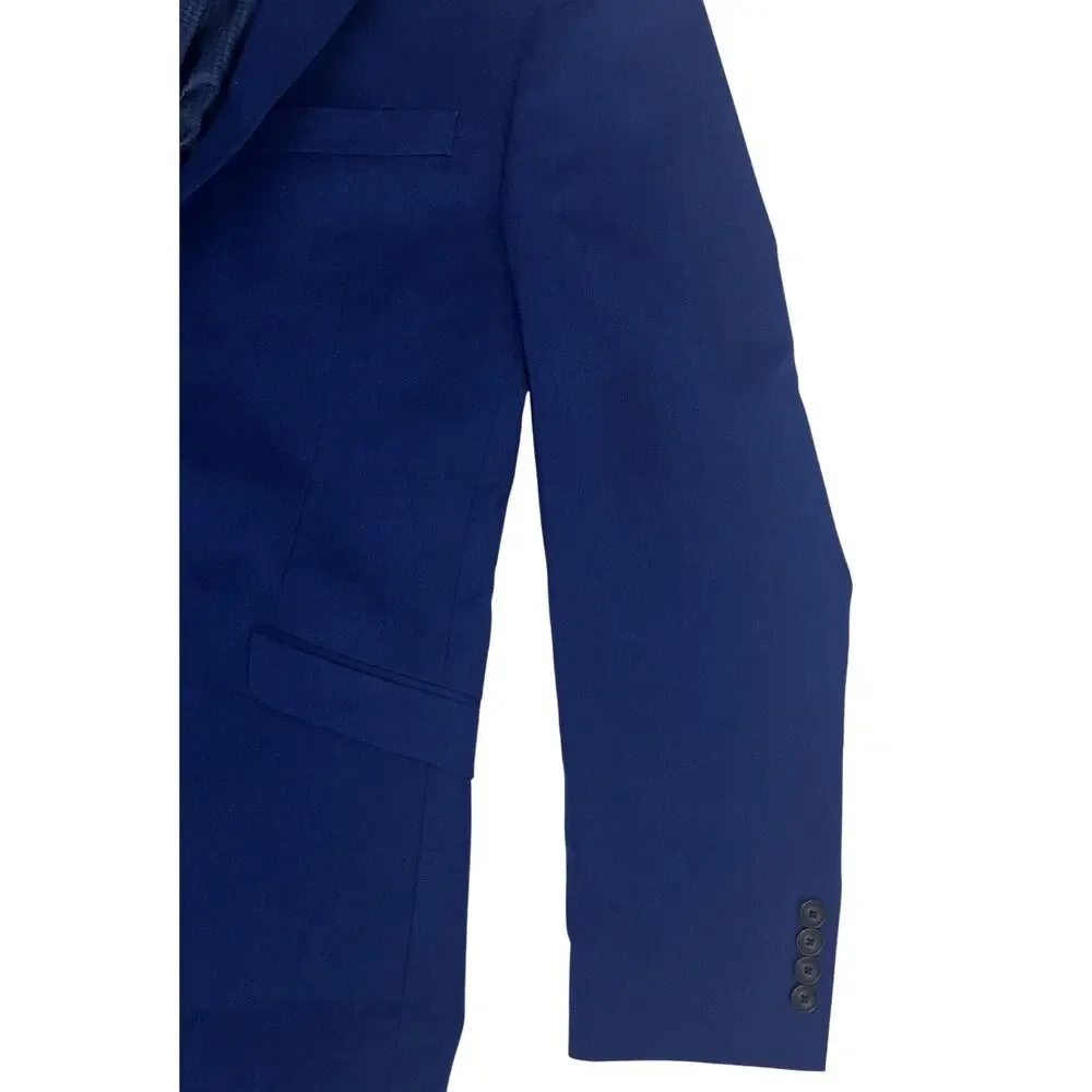 Billy‎ London Blazer Sport Coat Blue Size 38L 2-Button Single Vent Chest Pocket